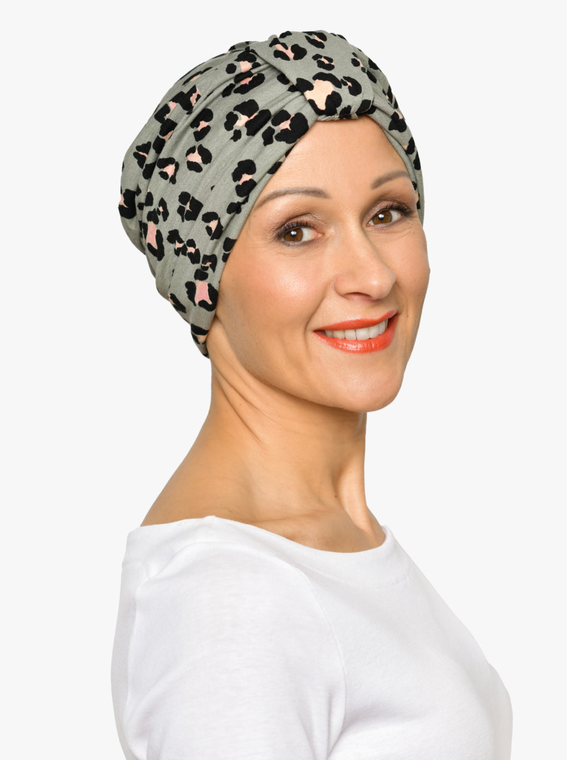 Turban chimio Sophia - Olive Leopard