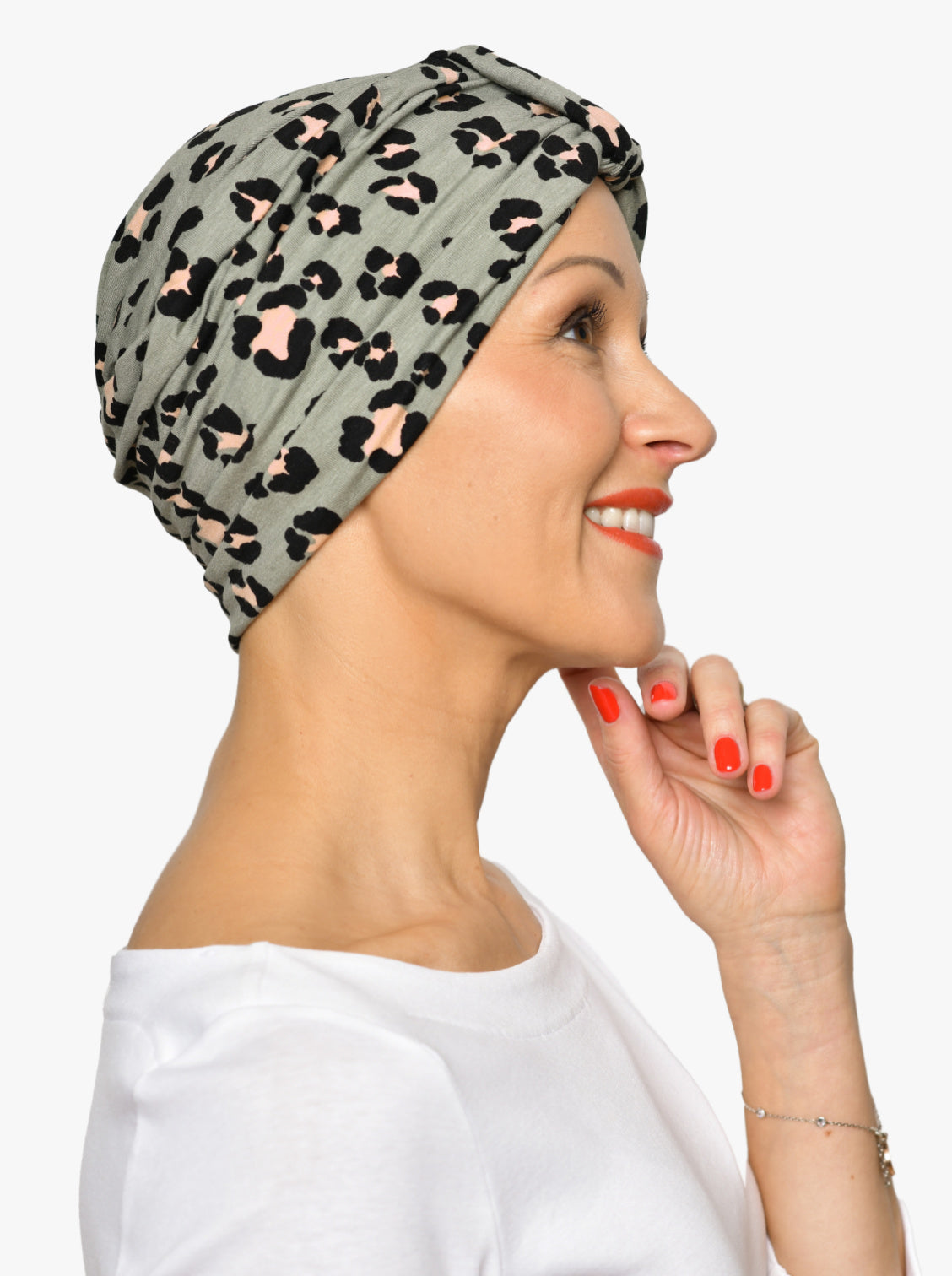 Turban chimio Sophia - Olive Leopard