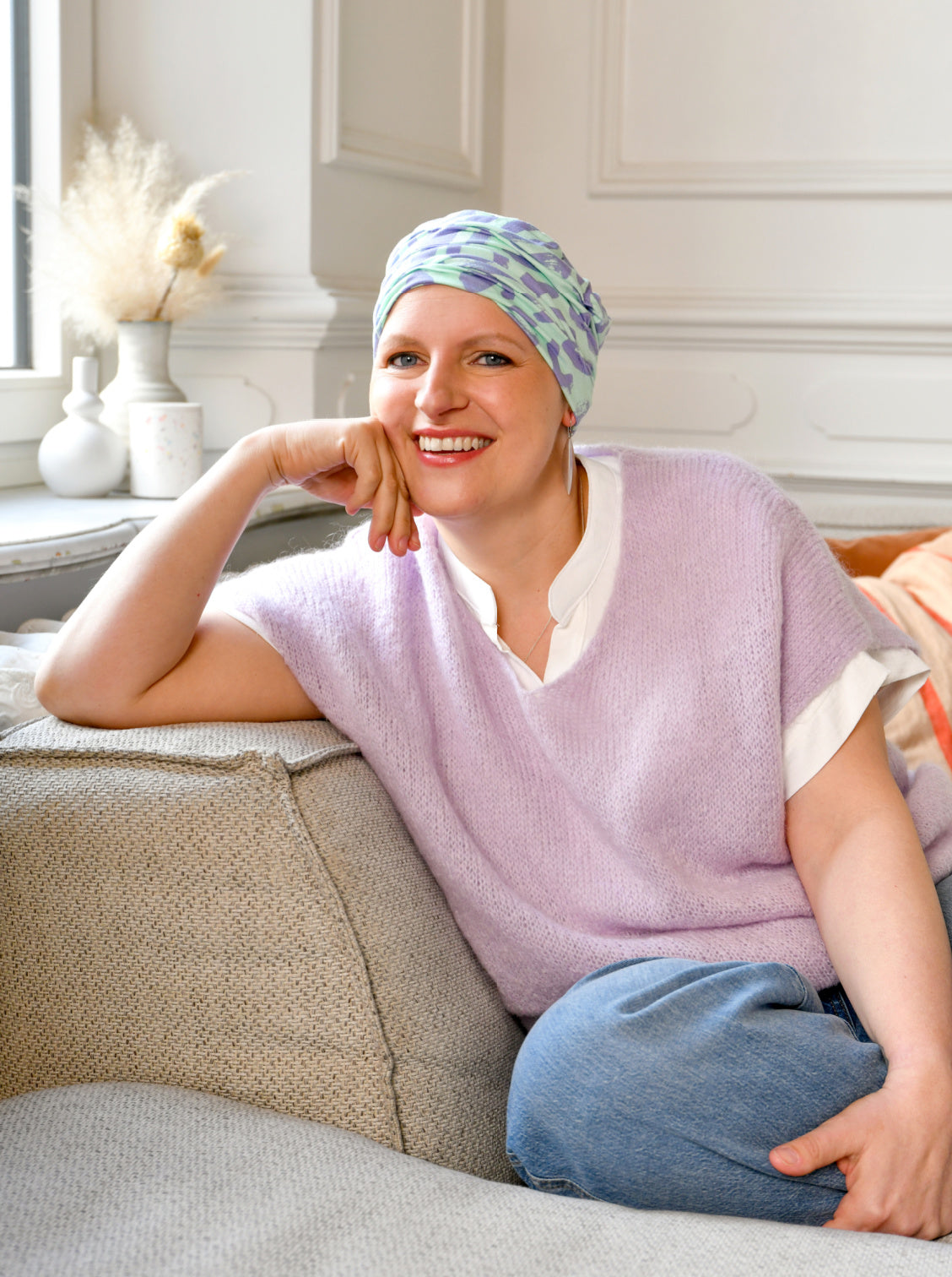 Chemo mutsje Marlene - Pistaccio