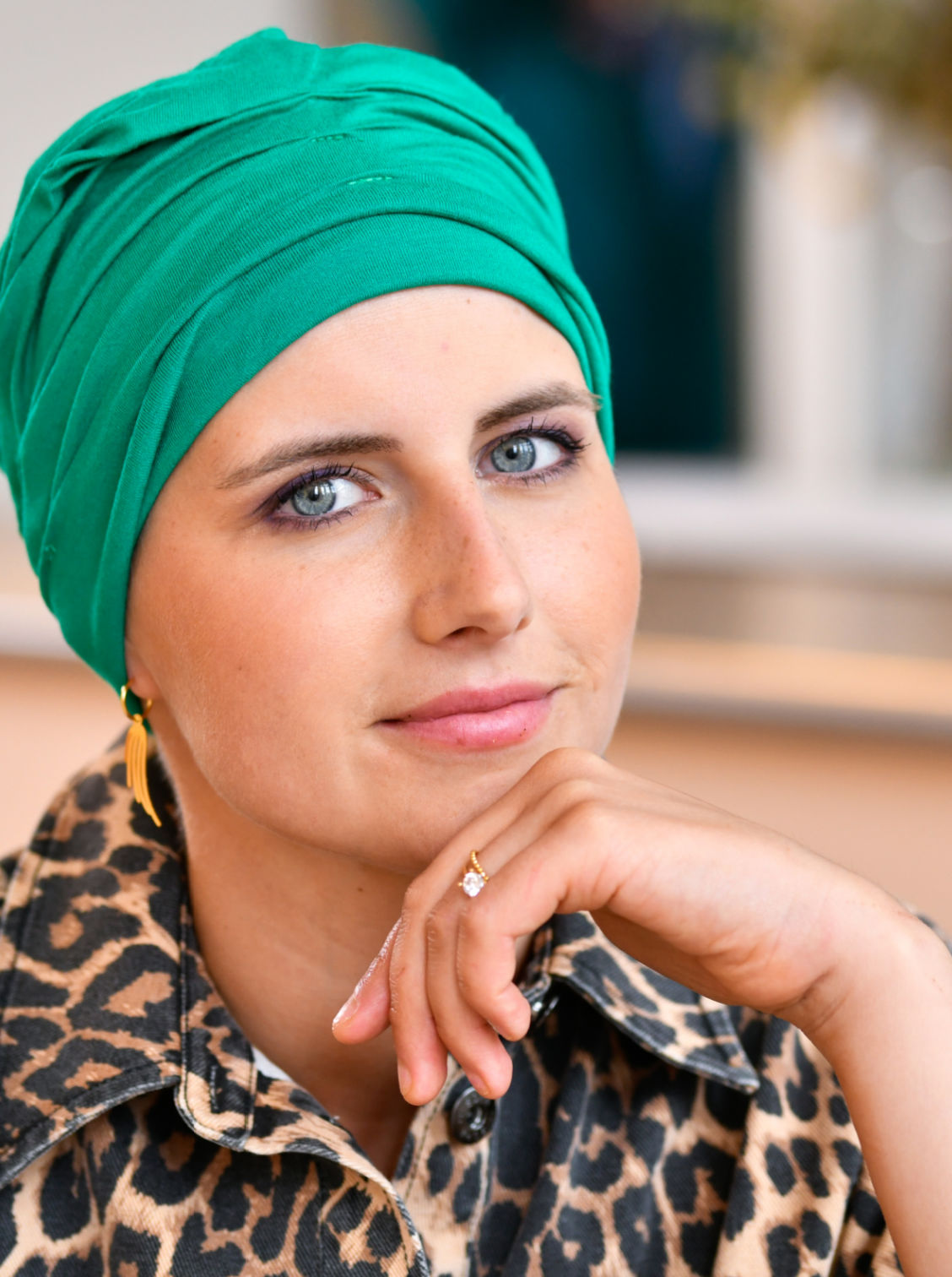 Chemo mutsje Marlene - Happy Green
