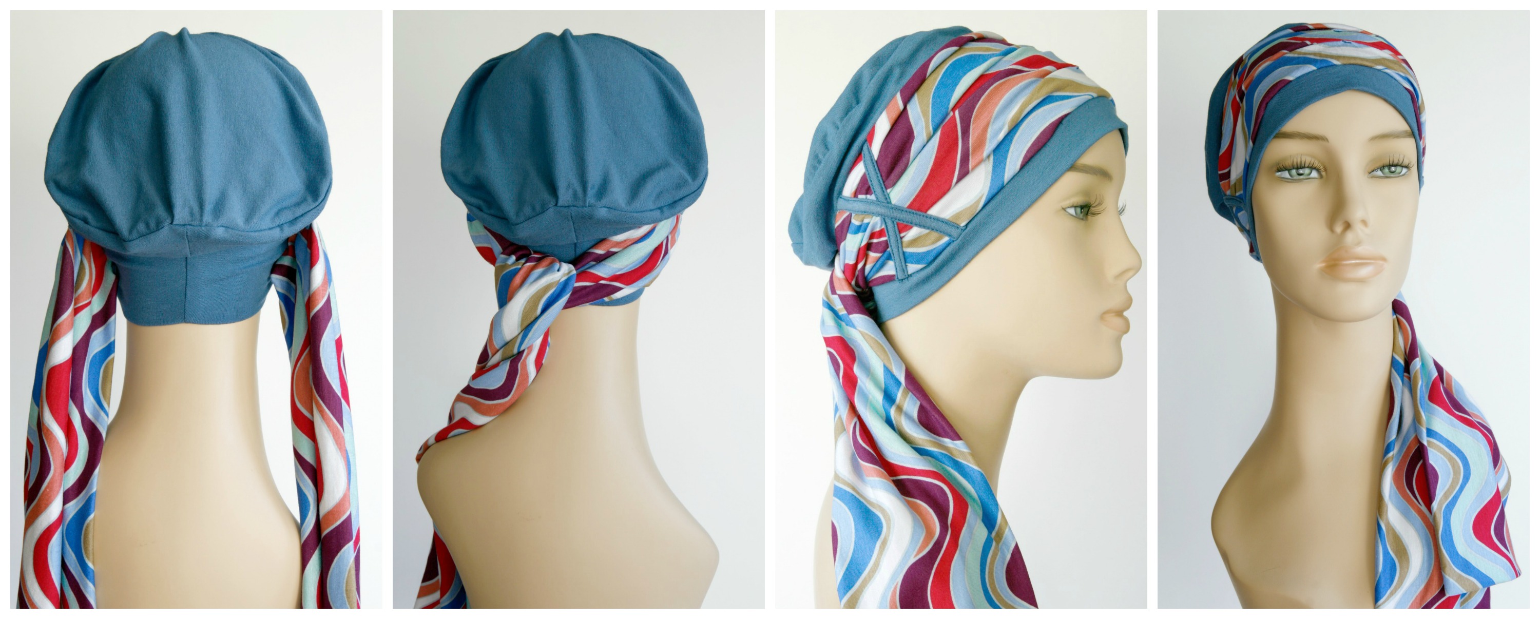enrouler foulard chimio