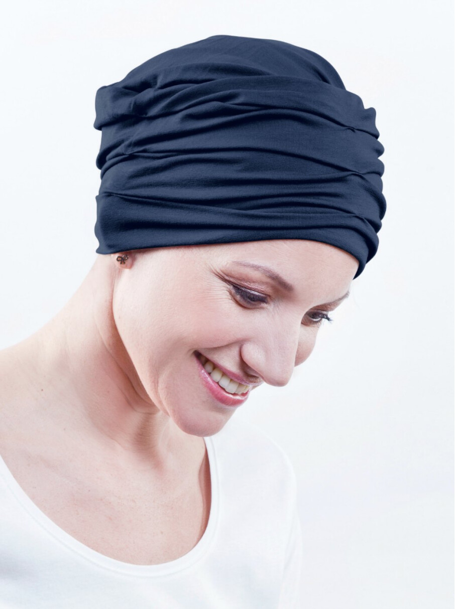 Donkerblauw Chemo Mutsje | Muts voor haaruitval - Rosette la Vedette