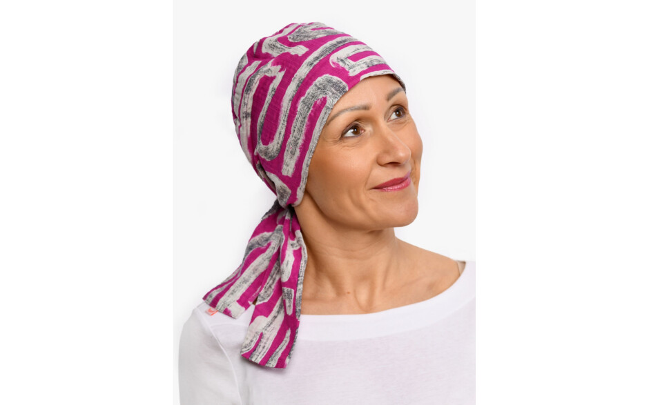 Chemo hoofddoekje Audrey - Pink lino