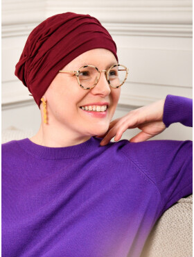Chemo mutsje Marlene - Bordeaux
