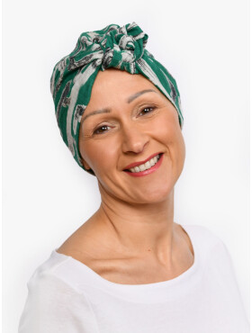 Chemo head wrap Audrey - Green lino