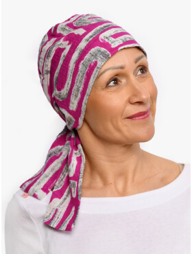 Chemo head wrap Audrey - Pink lino