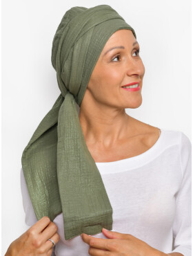 Head scarf cotton Hannah - Kaki Bling